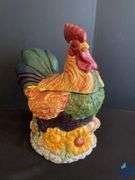 Big Lead Teddy Bear & GLA Rooster Cookie Jars