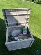Suncast Single Bench with Contents