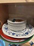 Tea Pot, Blue Heritage Dish, Plates, etc.