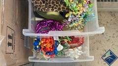 Organizer with Contents- Ribbons, Tape, Craft Supplies, etc.