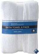 Grandeur Hospitality Bath Towel 6 Pack 34"x54" 100% Cotton - Mixed Condition - Mixed Condition