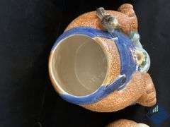 Big Lead Teddy Bear & GLA Rooster Cookie Jars