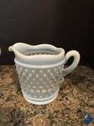 Vintage Hobnail Sugar and Creamer Set & Candy Dish