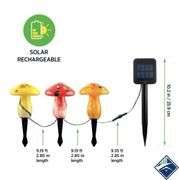 Infinity X1 Solar  Glass Mushroom Landscape Accent Light, Set of 3 Pack - Used