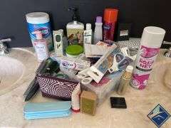 Toothpaste, Aqua Net Hairspray, etc.