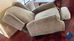 Vintage Reclining Green Wingback Armchair