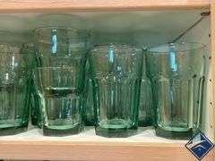 Green Glass Water Goblets & Glasses