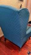 Green Wingback Armchair with Footrest
