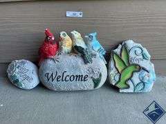 Bird Themed “Welcome” Stone Decorations