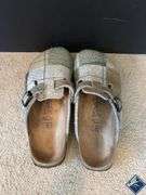 Birki’s Patterned Fabric Clogs, Size EU 40