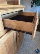 Lighted Glass Shelf Hutch with Grapevines