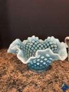 Vintage Hobnail Sugar and Creamer Set & Candy Dish