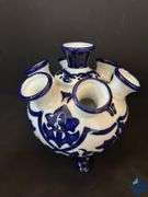 White & Blue Tulip Vase