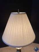 Brass Table Lamp with Pleated Shade