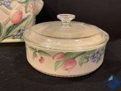 Pfaltzgraff Garden Party Casserole Dishes & Bread Container