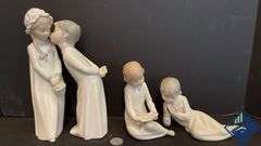 Vintage Zaphir Porcelain Kissing & Reading Children Figurines