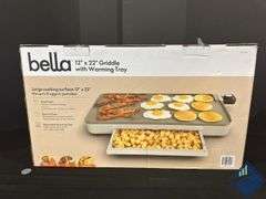 Bella 12" X 22" XL Griddle with Warming Tray