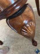 Carved Glass Top End Table
