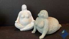 Plump Lady Yoga Figurines