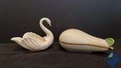 Vintage Lenox Vases, Pear Dish & Swan