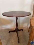 Vintage Ladderback Carved Wooden Chairs & Side Table