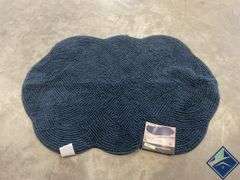 Blue Cotton Scallop Bathmat - Used