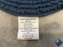 Blue Cotton Scallop Bathmat - Used