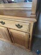 Lighted Glass Shelf Hutch with Grapevines