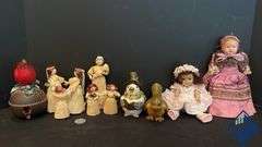 Corn Husk Dolls, Ceramic Festive Birds & Dolls