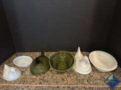 Vintage Glass Hen Candy Bowls