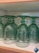 Green Glass Water Goblets & Glasses