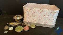 Vintage Pocket Mirror, Spoons & Pill Boxes