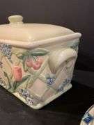Pfaltzgraff Garden Party Casserole Dishes & Bread Container