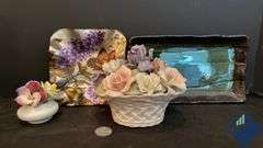 Decorative Plates & Porcelain Flower Arrangements