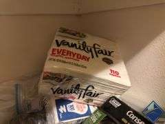 Assortment of Lightbulbs, Napkins, Stainless Steel Shiner, etc.