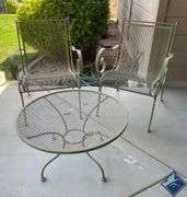 Metal Patio Chairs with Coffee Table