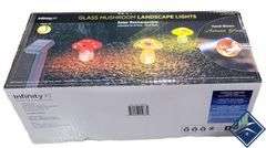 Infinity X1 Solar  Glass Mushroom Landscape Accent Light, Set of 3 Pack - Used