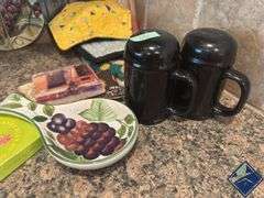 Decanter, Salt & Pepper Shakers, Pot Holders, etc.
