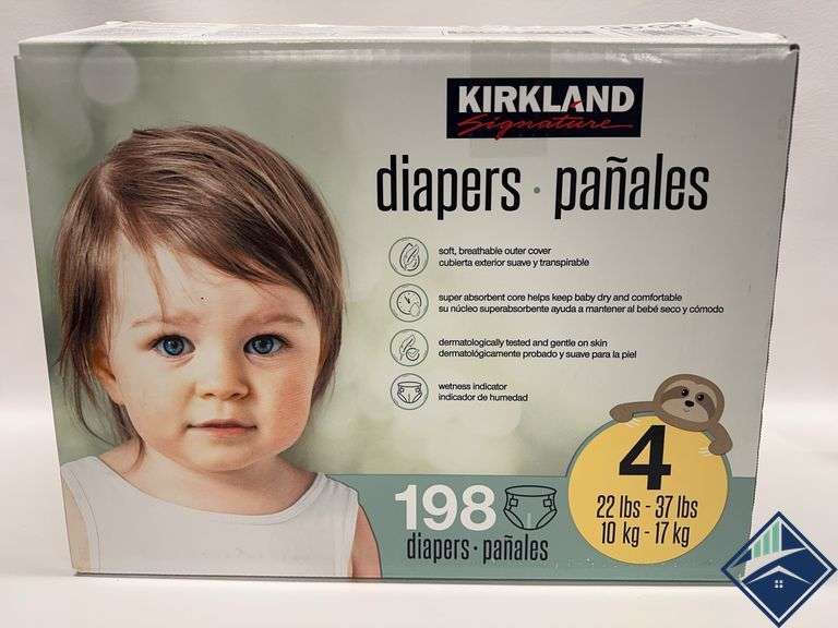 Kirkland Signature Size 4 Diapers 5971  - Retail: $ 39.99   - *NEW*