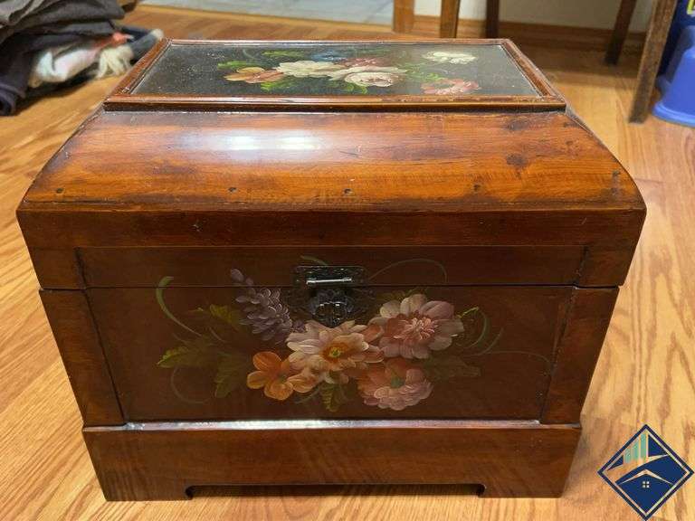 Hand Painted Trunk with Contents