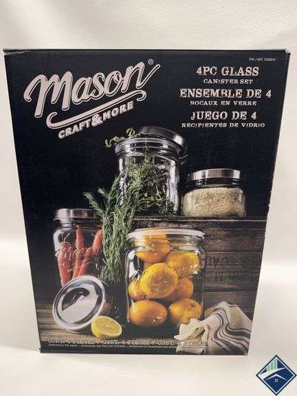 Mason Craft & More 4 Glass Canister Set - *NEW*