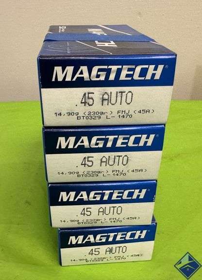 Four Boxes Magtech 45 Auto Ammo
