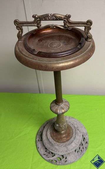 Vintage Metal Art Deco Standing Floor Ashtray