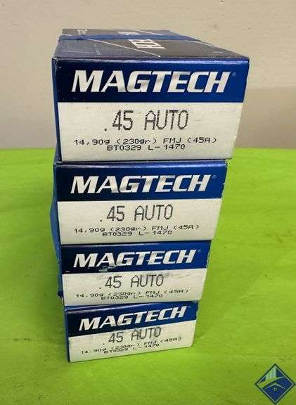 Four Boxes Magtech 45 Auto Ammo