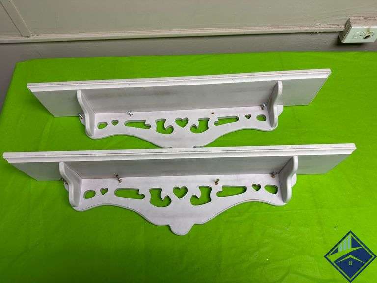 Two Shabby Chic Floating Wall Shelves