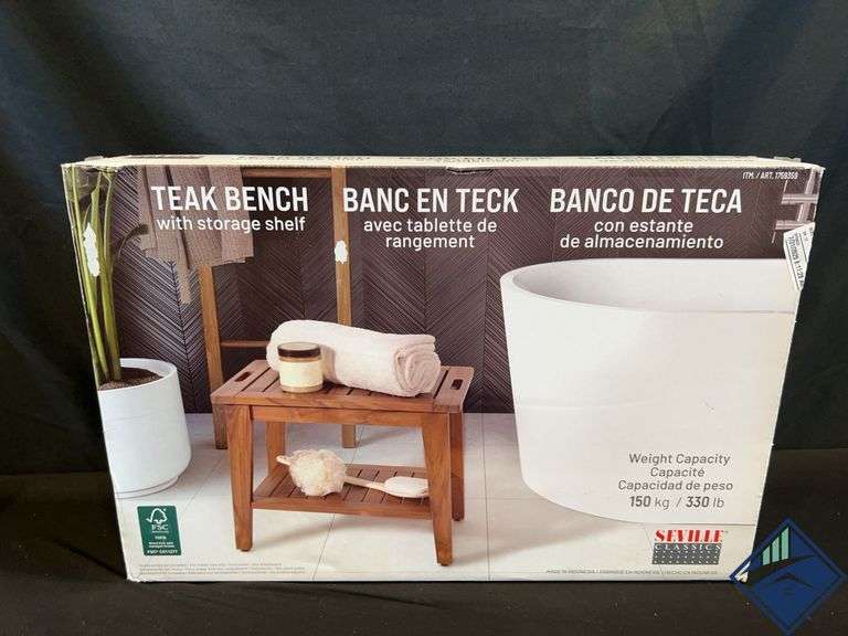 Seville 100% FSC Certified Teak Wood Bench 20.9"