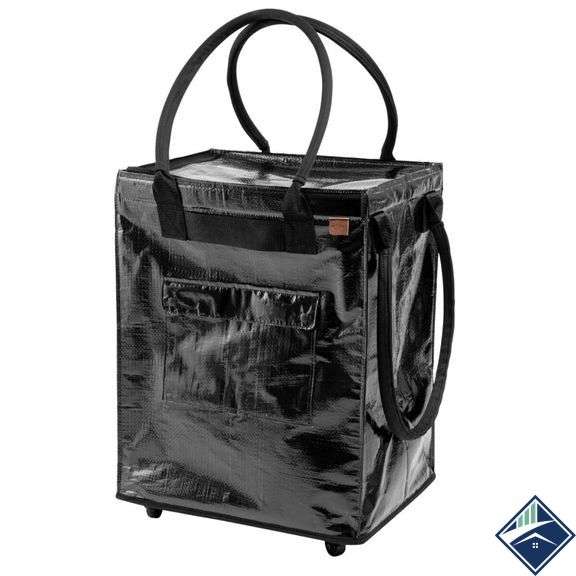 Viral CleverMade Foldable Tote Bag on Wheels, 14Lx18Wx24H Soft Grip H 1796150 - Retail: $ 47.99