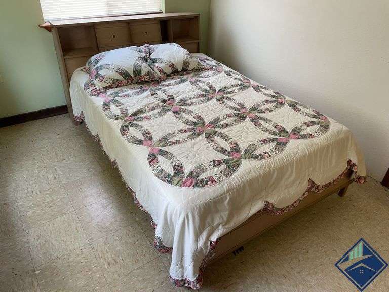 Full Size Bedframe, Mattress with Bedding