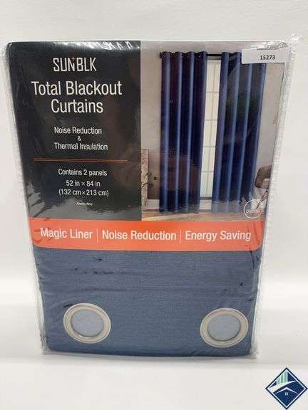 SUN+BLK Kinsley Total Blackout Window Curtains  2-pack Kinsley Navy - Retail: $ 24.99   - *NEW*