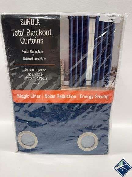 SUN+BLK Kinsley Total Blackout Window Curtains  2-pack Kinsley Navy - Retail: $ 24.99   - *NEW*